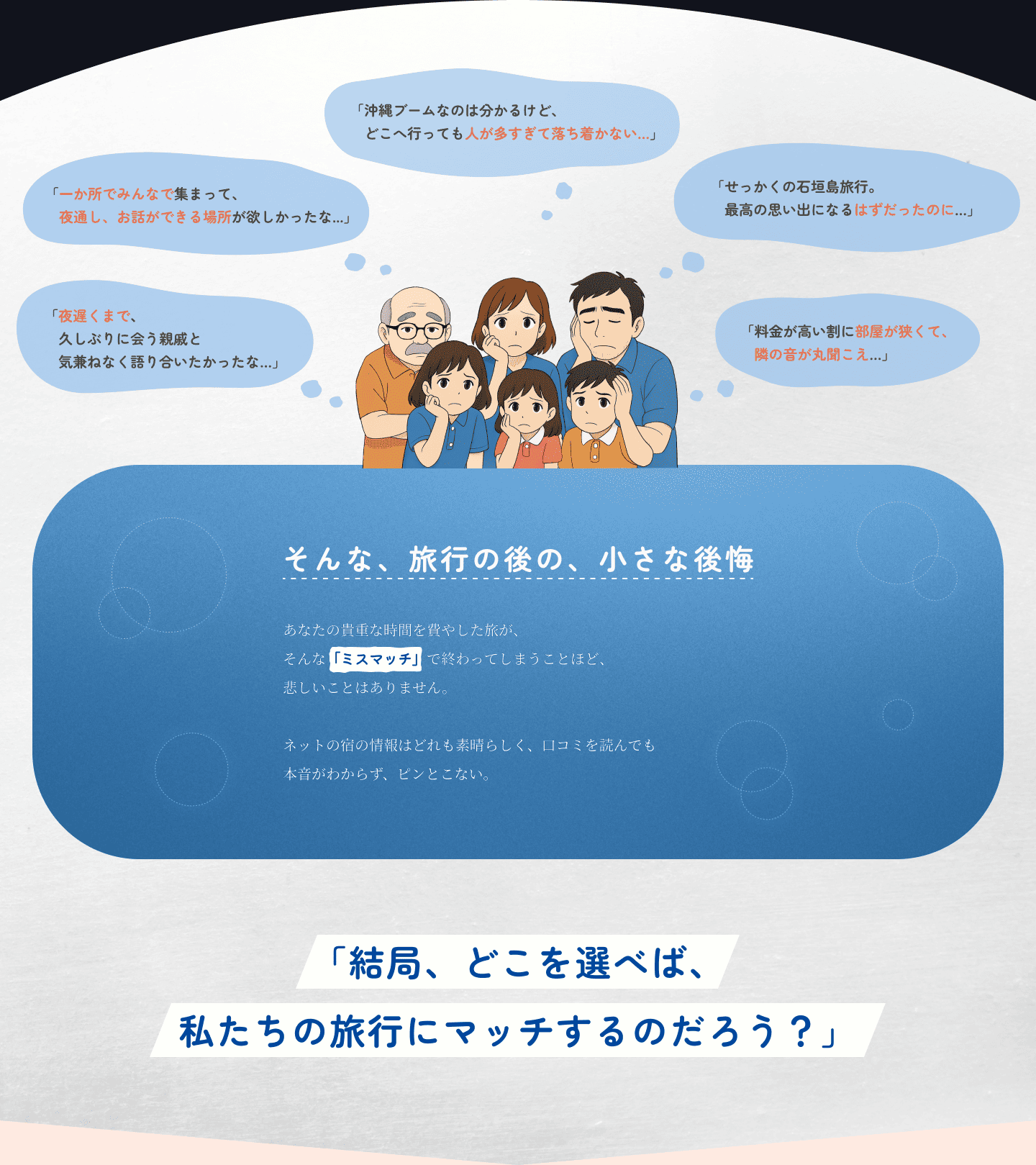 旅行の悩み