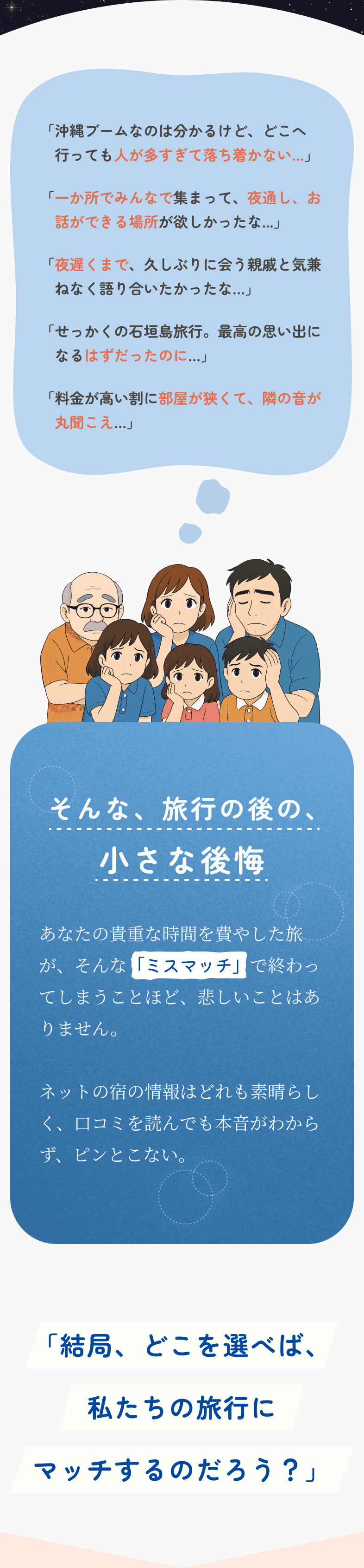 旅行の悩み